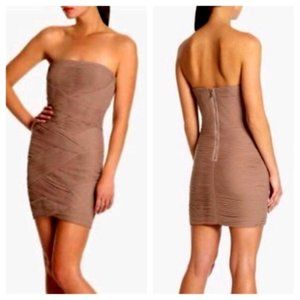 BCBG Max Azria Malinda Strapless Mini Dress Size 4 Nude Color
